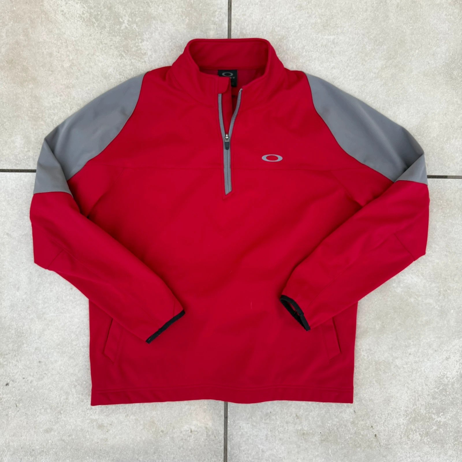 Oakley Bluza Vintage 90s Surf Czerwona Half Zip Retro