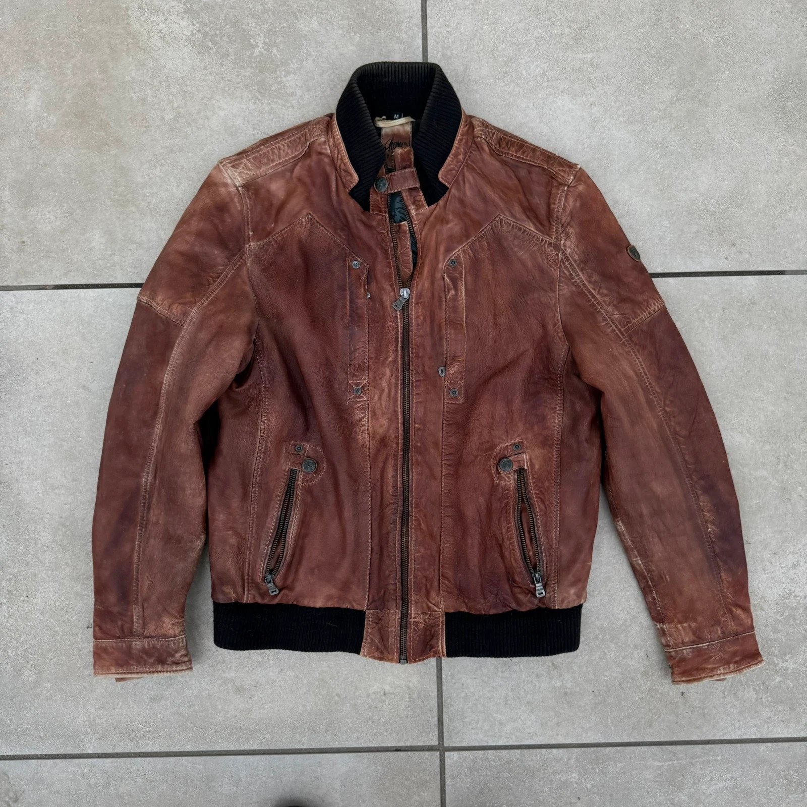 Gypsy Kurtka Skorzana Brazowa Vintage 90s Retro