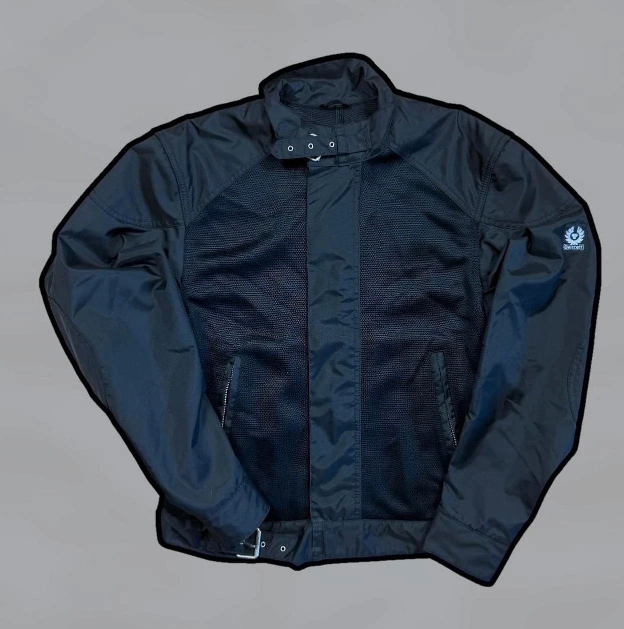 Black Belstaff Bomber Jacket Moto