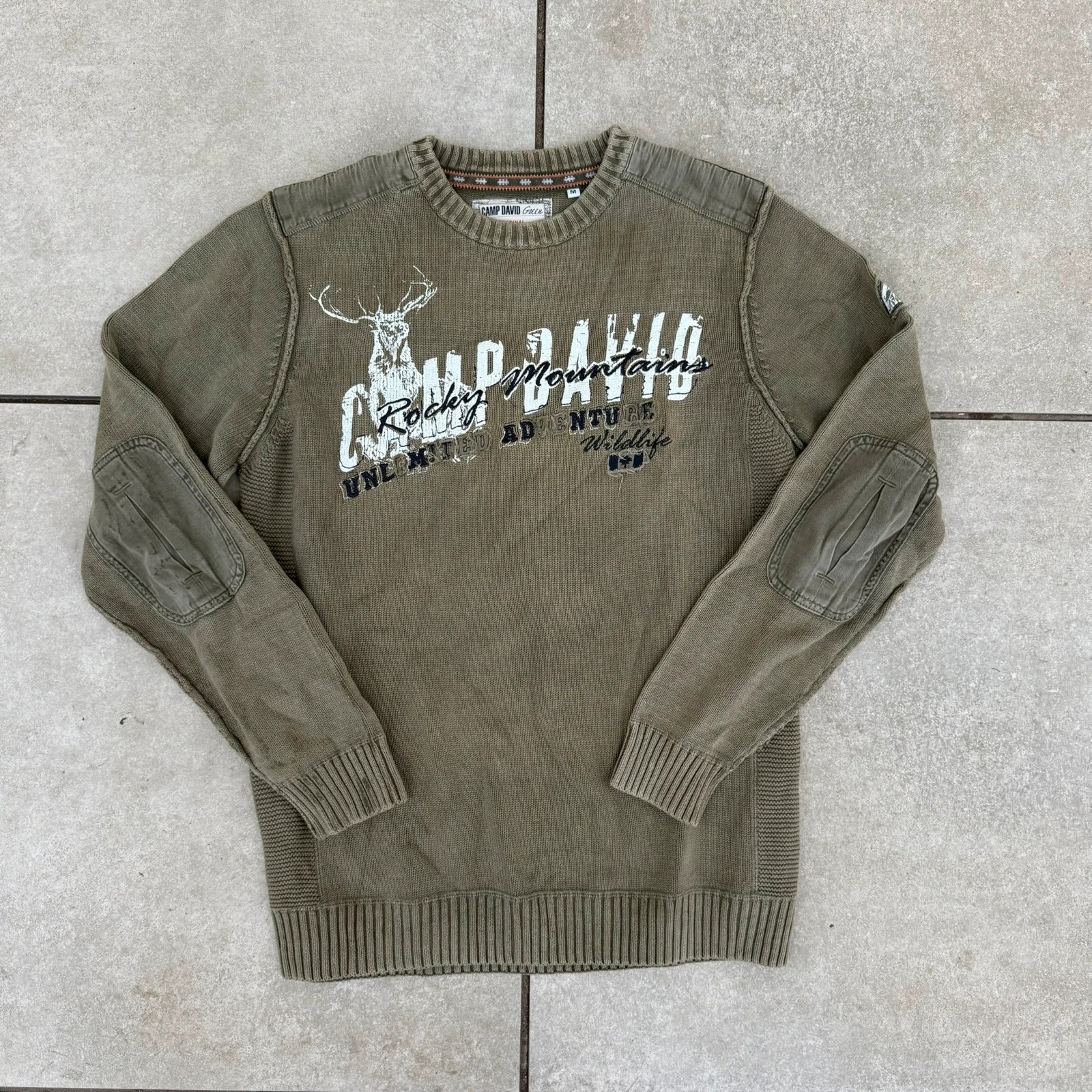 Camp David Sweter Affilaction Opium Brazowy Vintage Retro