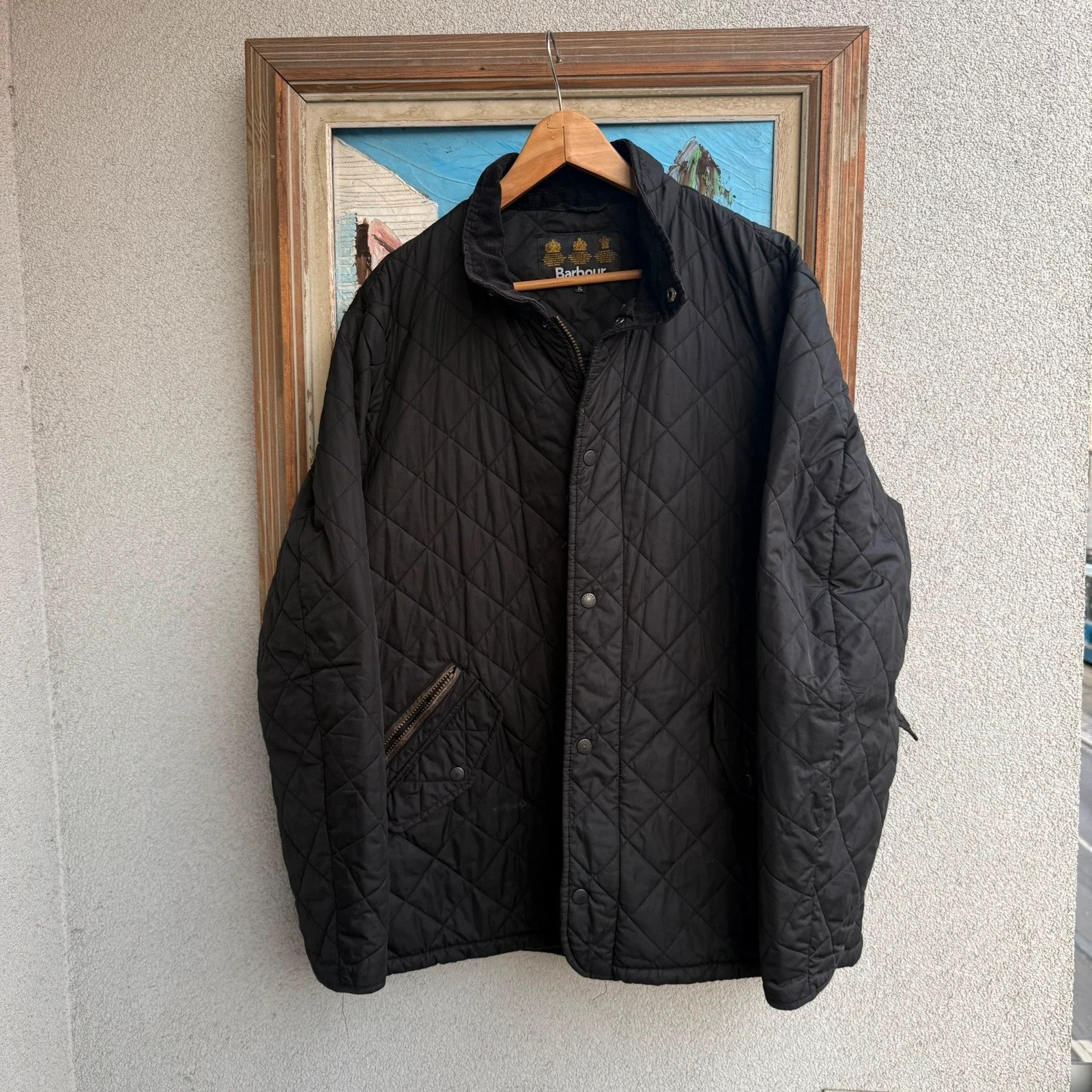 Barbour Kurtka Czarna Pikowana Zapinana