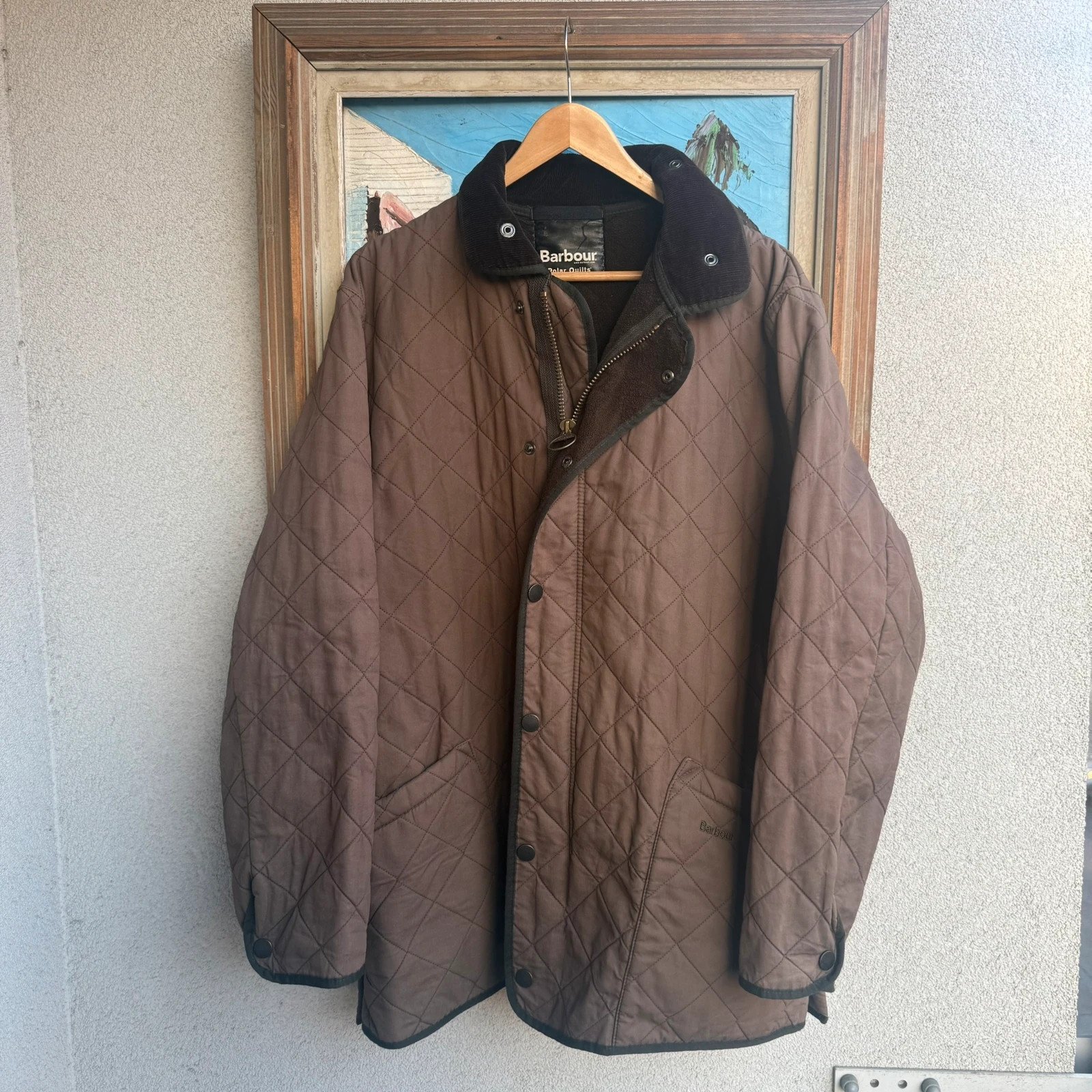 Barbour Kurtka Pikowana Brazowa Meska Casual Ocieplana