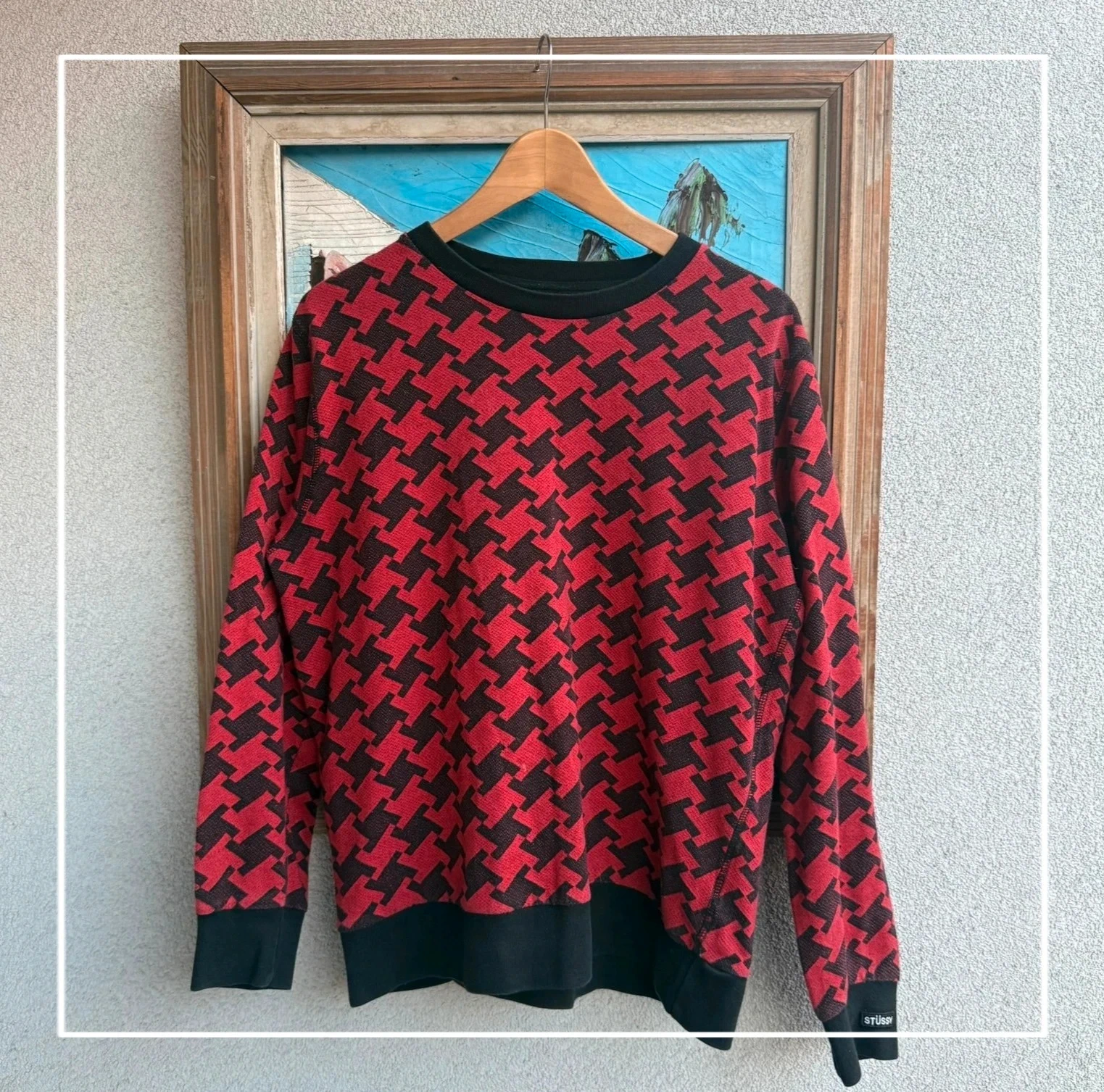 Stussy Koszulka Longsleeve Czerwona Vintage Skate