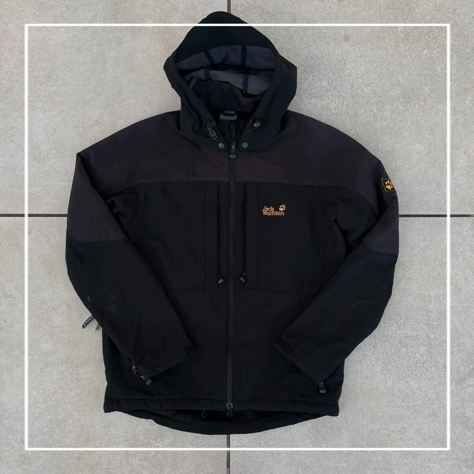 Jack Wolfskin Kurtka Czarna Przeciwdeszczowa Damska Outdoor Gorpcore .