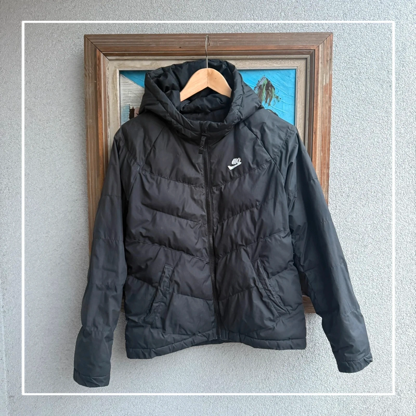 Kurtka Czarna Puchowa Nike Damska Puffer .