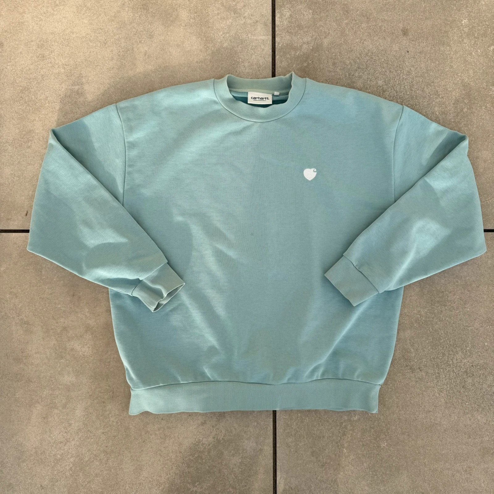 Carhartt Bluza Crewneck Mietowa Niebieska WIP Oversize