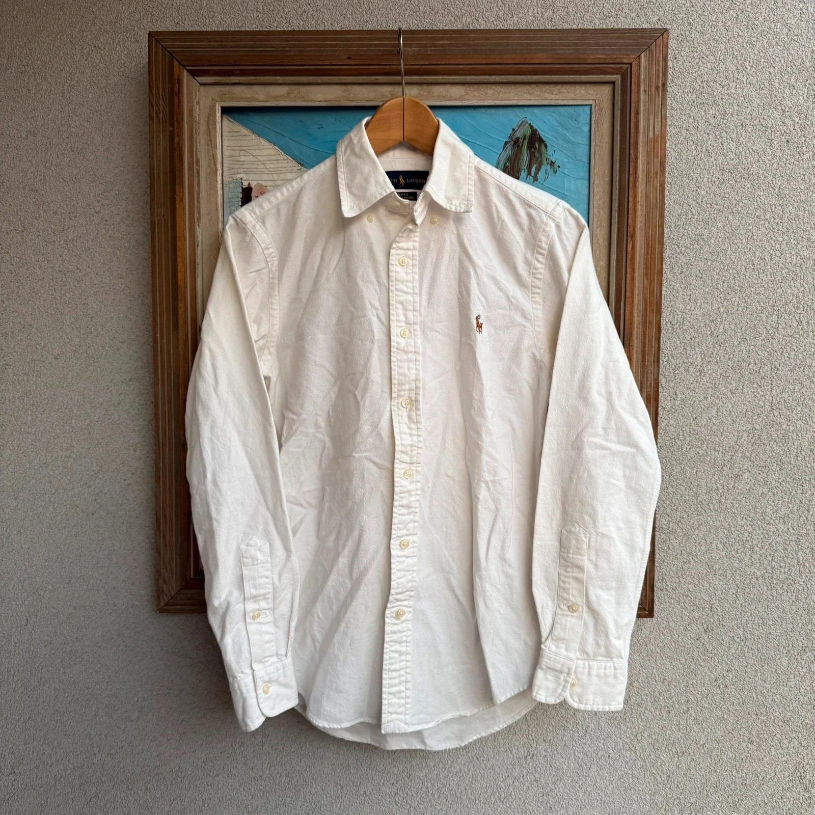 Ralph Lauren Koszula Biala Meska Elegancko Multicolor Pony