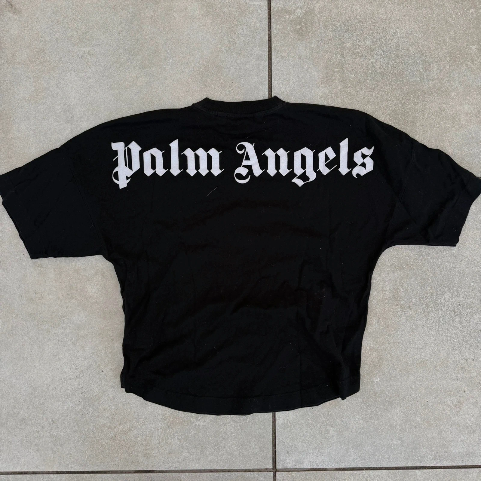 Palm Angels Koszulka Czarna Z Nadrukiem Oversize Boxy