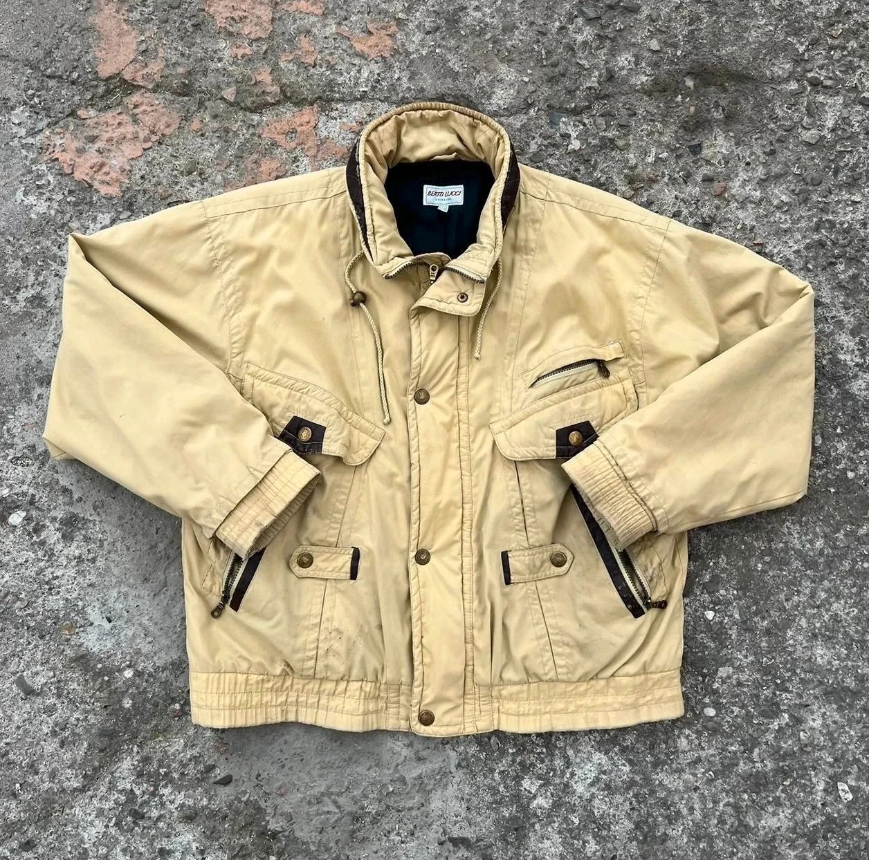 Berto Lucci Vintage 90s Multi Pocket Jacket Beige