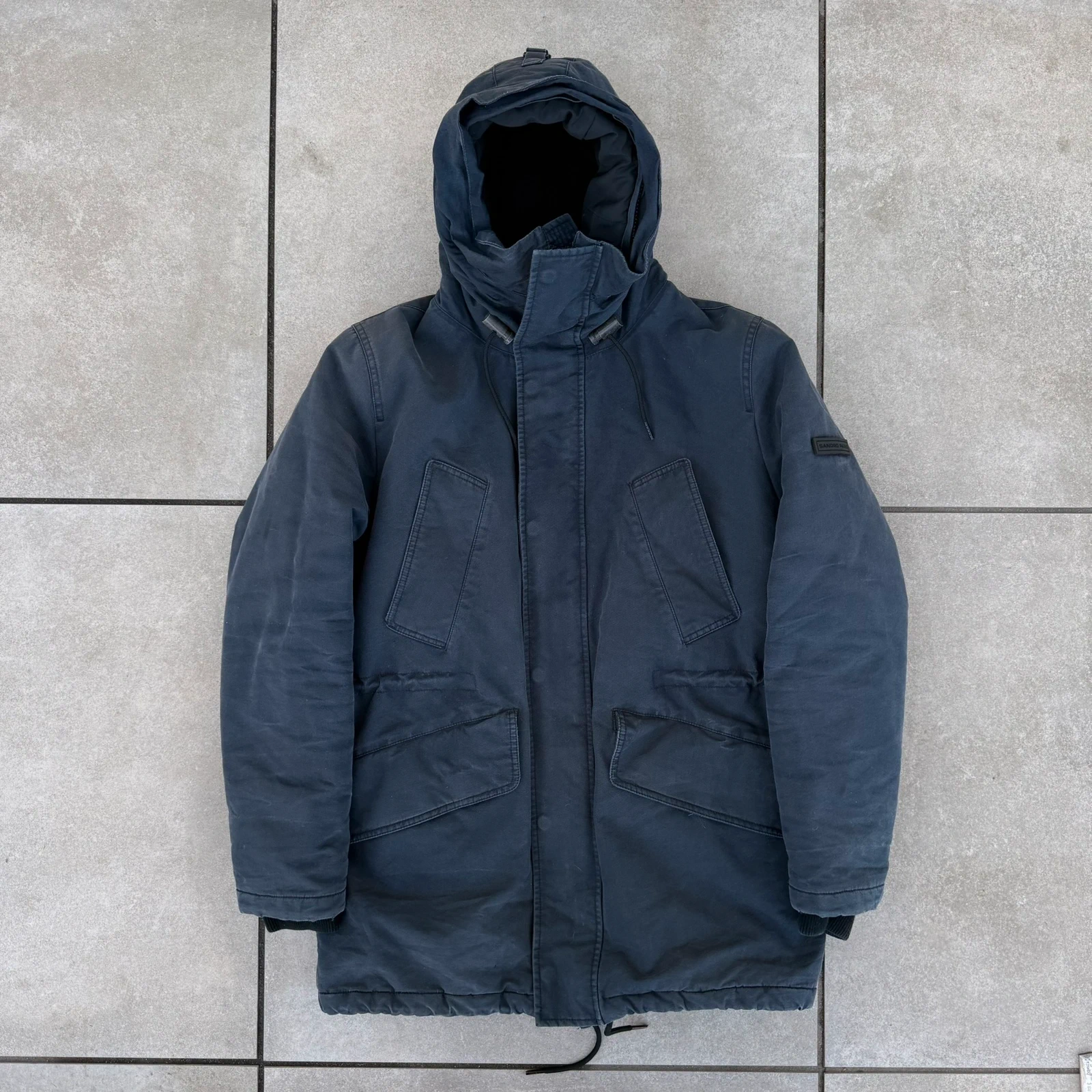 Sandro Paris Kurtka Parka Niebieska Ocieplana