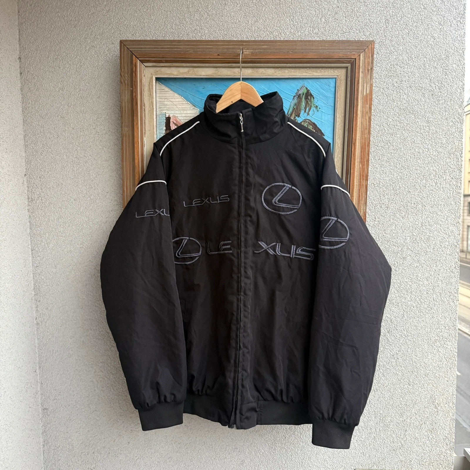 Lexus Kurtka Czarna Racing Bomberka Vintage 90s