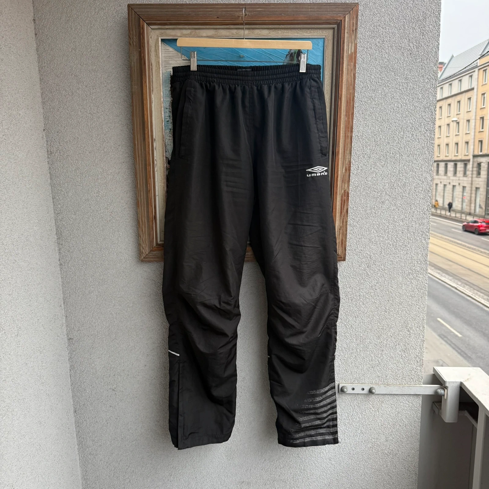 Umbro Spodnie Trackpants Czarne Dresowe Vintage Szerokie