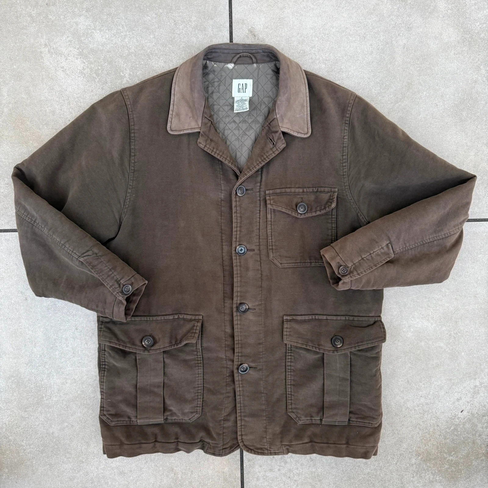 GAP kurtka Ocieplana Skorzana Klasyczna Bezowa