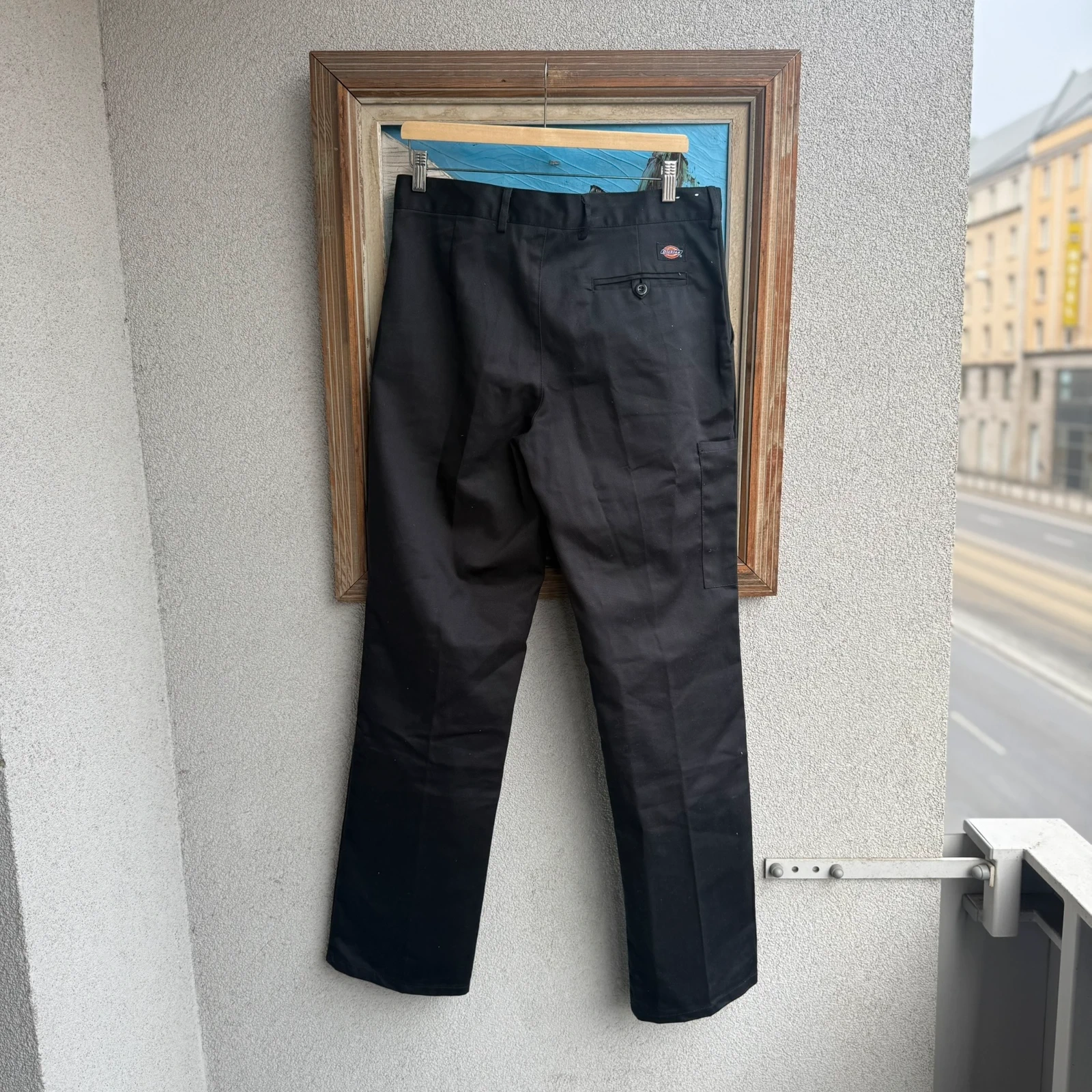 Dickies 574 Spodnie Czarne Szerokie Materialowe