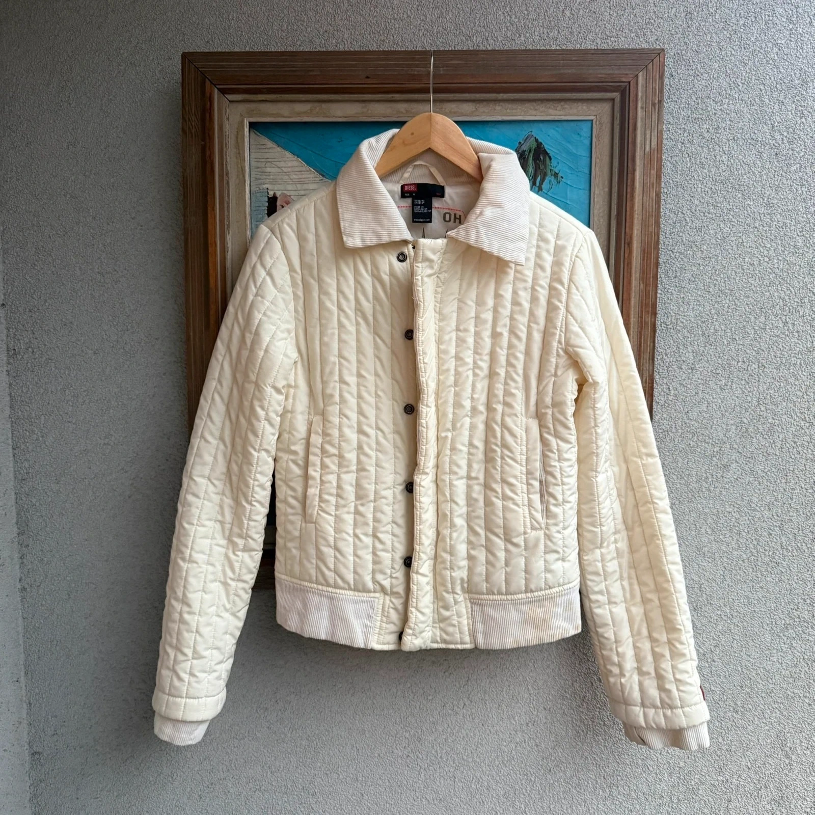 Diesel Kurtka puchowa Biala Ocieplana Opium Affilaction