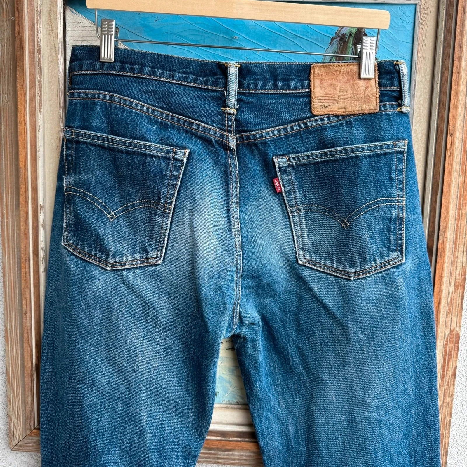 :) Levi’s spodnie Niebieskie Vintage 90s Szerokie 514 32/34 Granatowe