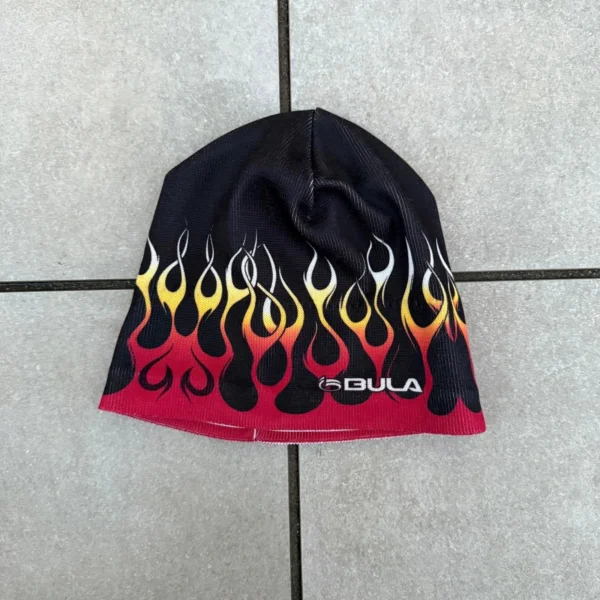 :) Czapka w plomienie Zimowa Polartec y2k vintage :)