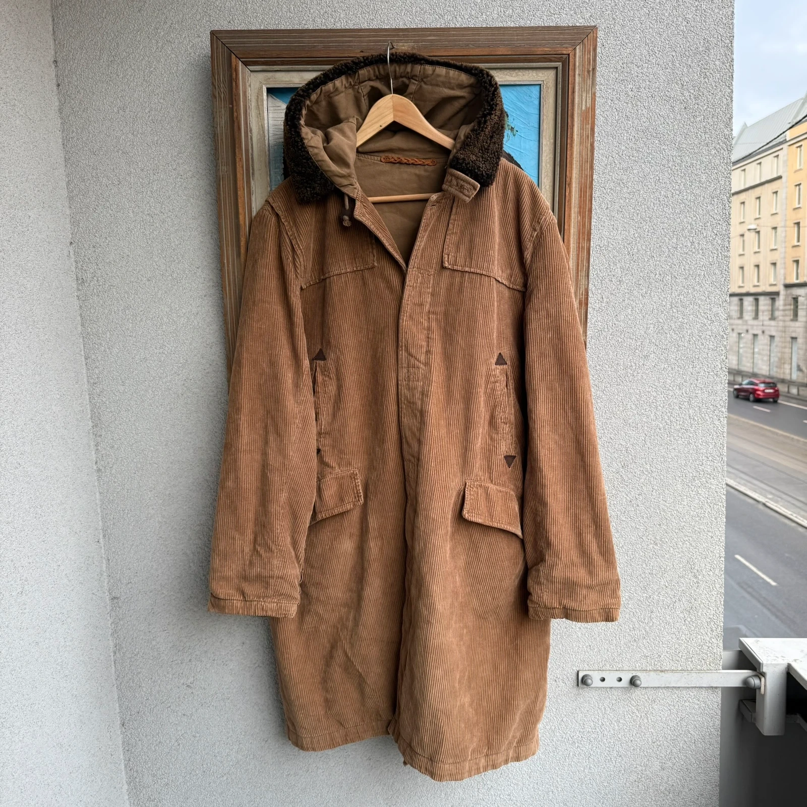 Our Legacy Plaszcz Sztruksowy Dlugi Z Kapturem Avantgarde