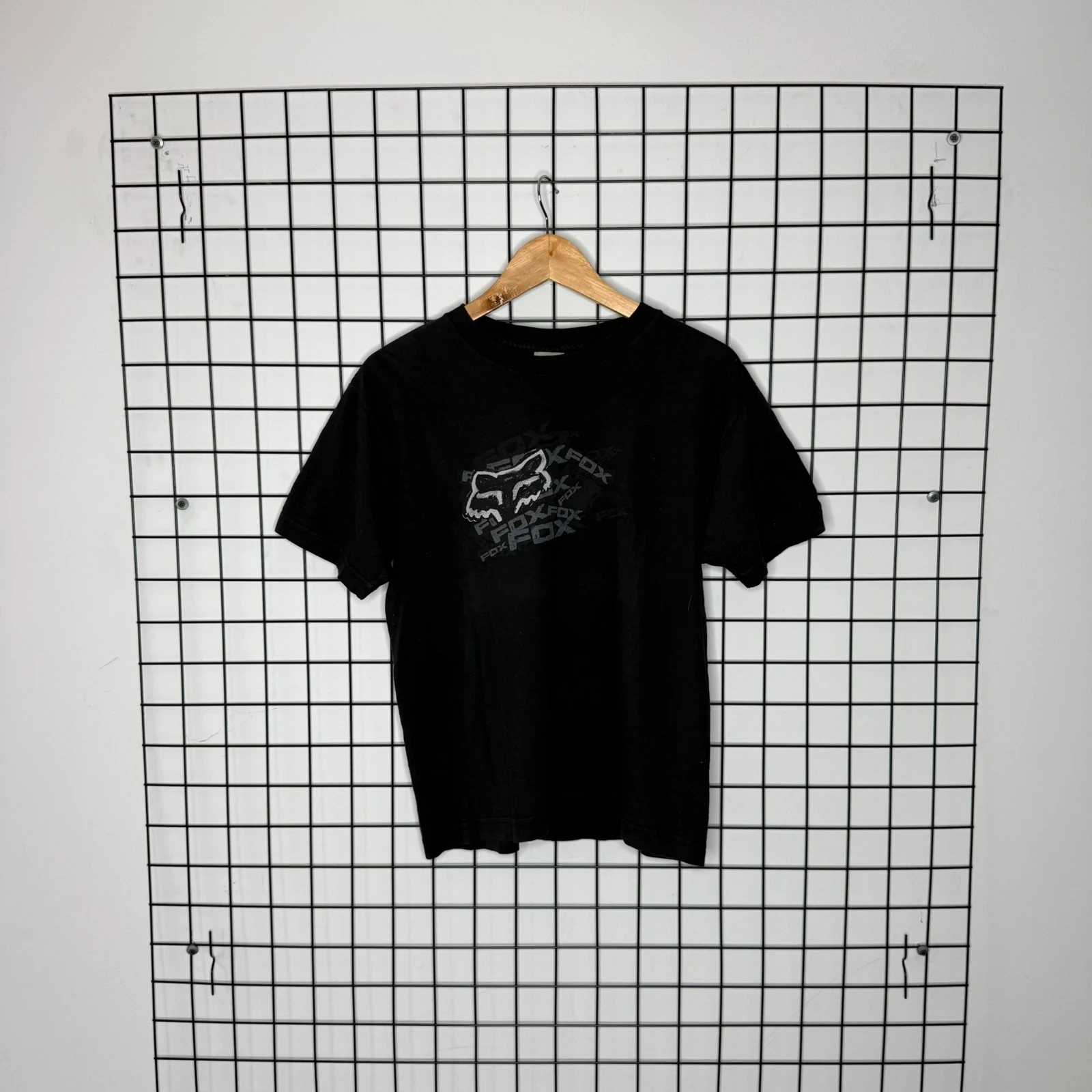 Fox Koszulka Czarna z Nadrukiem Vintage Retro Racing
