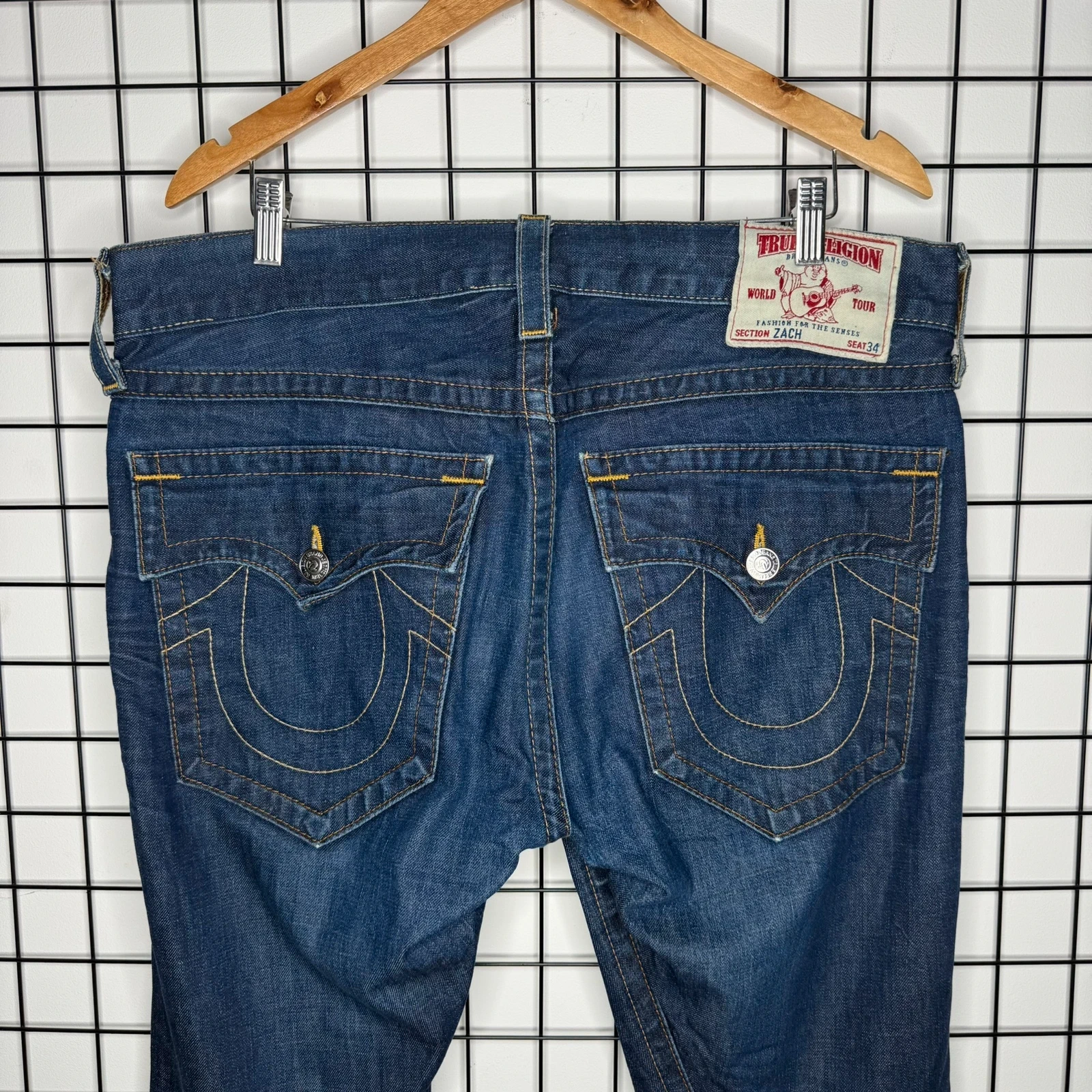 True Religion Chief Keef Spodnie Niebieskie Jeansowe 2000s