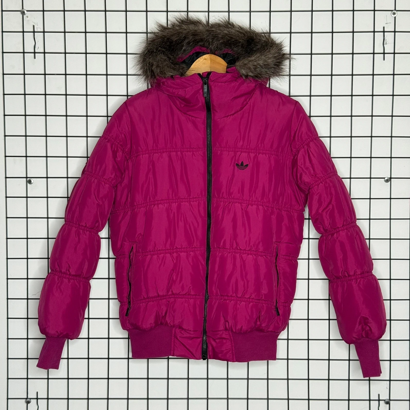 Kurtka Bomberka Adidas Rozowa Japan Style z Futrem