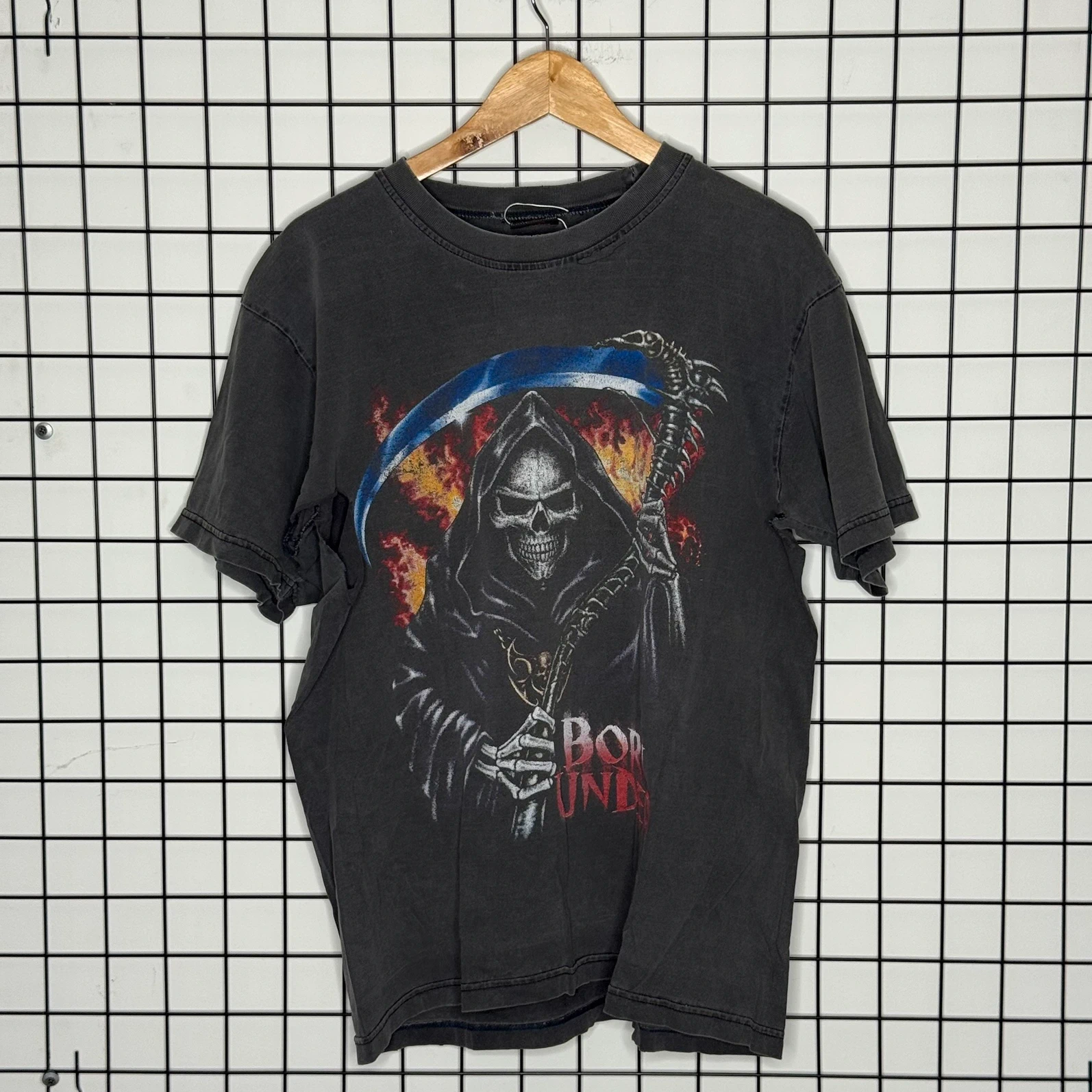 Koszulka Thrashed Czarna Szara Opium Affilaction z Nadrukiem