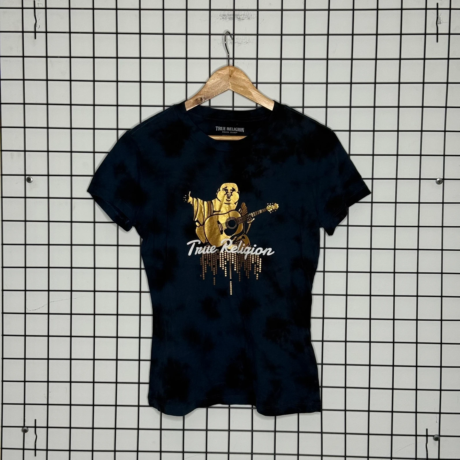 True Religion Koszulka Damska z Nadrukiem Tee T shirt Camo Ciemny