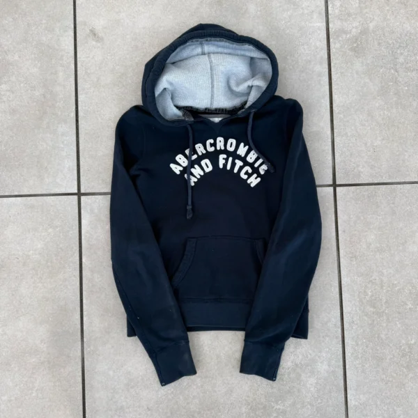 Abercrombie & Fitch Bluza Hoodie Granatowa M Vintage - zdjęcie 2