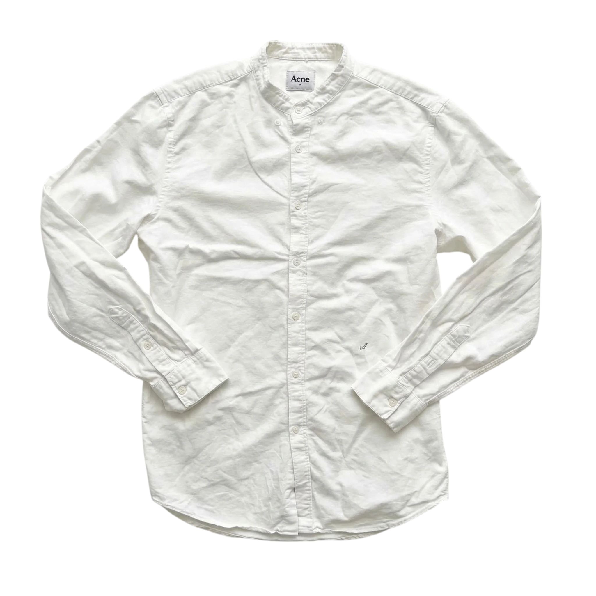 Acne Studios Koszula Thrashed Biała L Vintage Streetwear - widok ogólny przód vintage