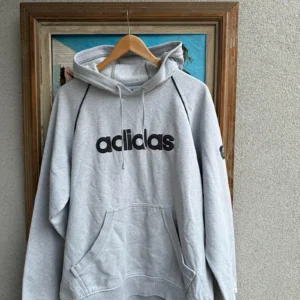 Adidas Bluza z Haftem Szara XL Vintage Streetwear - zdjęcie 4