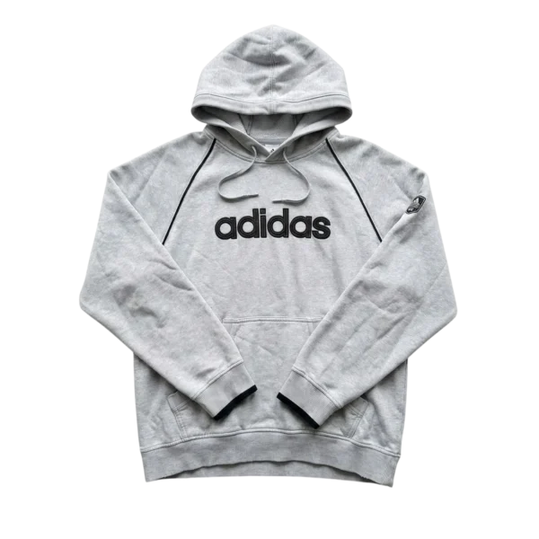 Adidas Bluza z Haftem Szara XL Vintage Streetwear - widok ogólny przód vintage