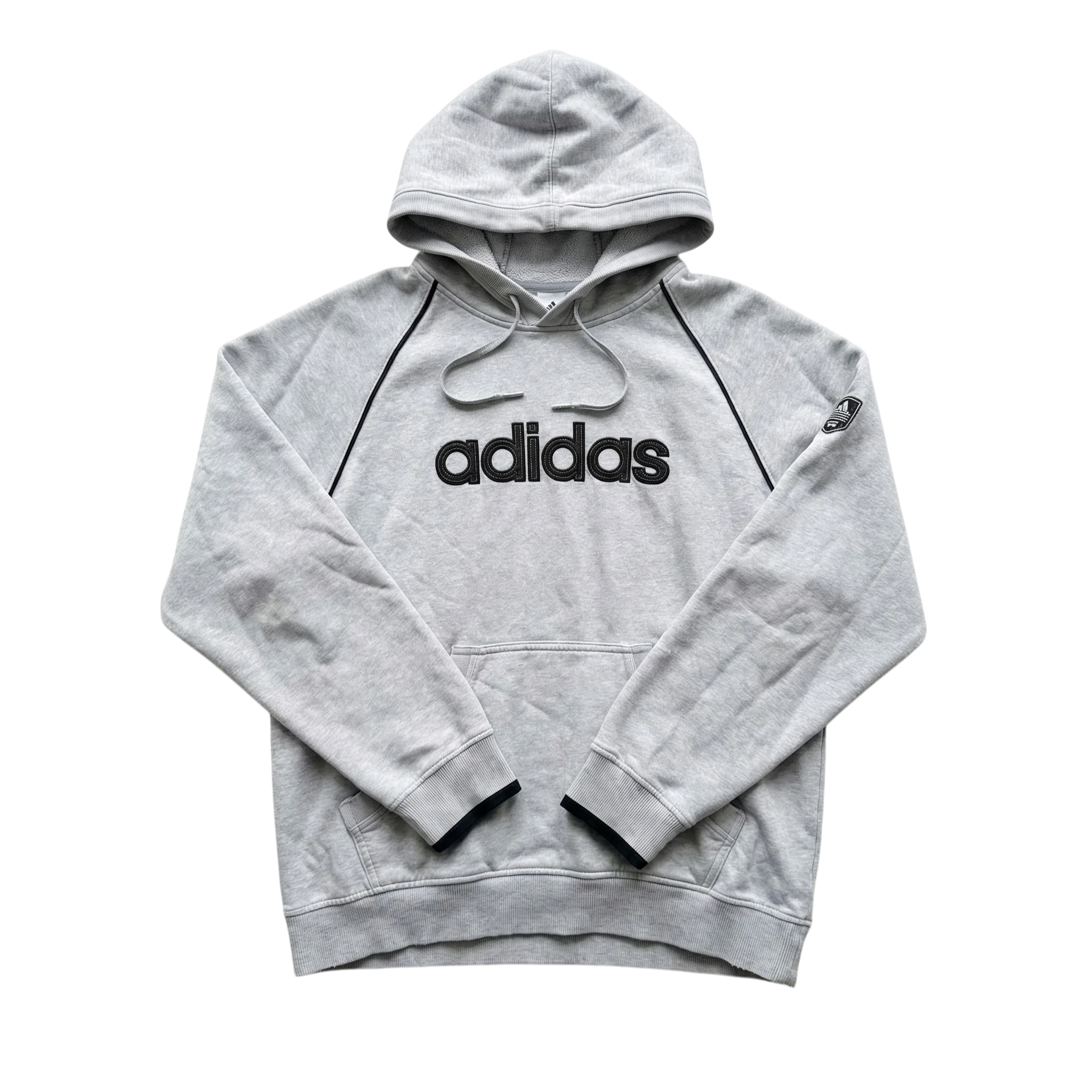 Adidas Bluza z Haftem Szara XL Vintage Streetwear - widok ogólny przód vintage