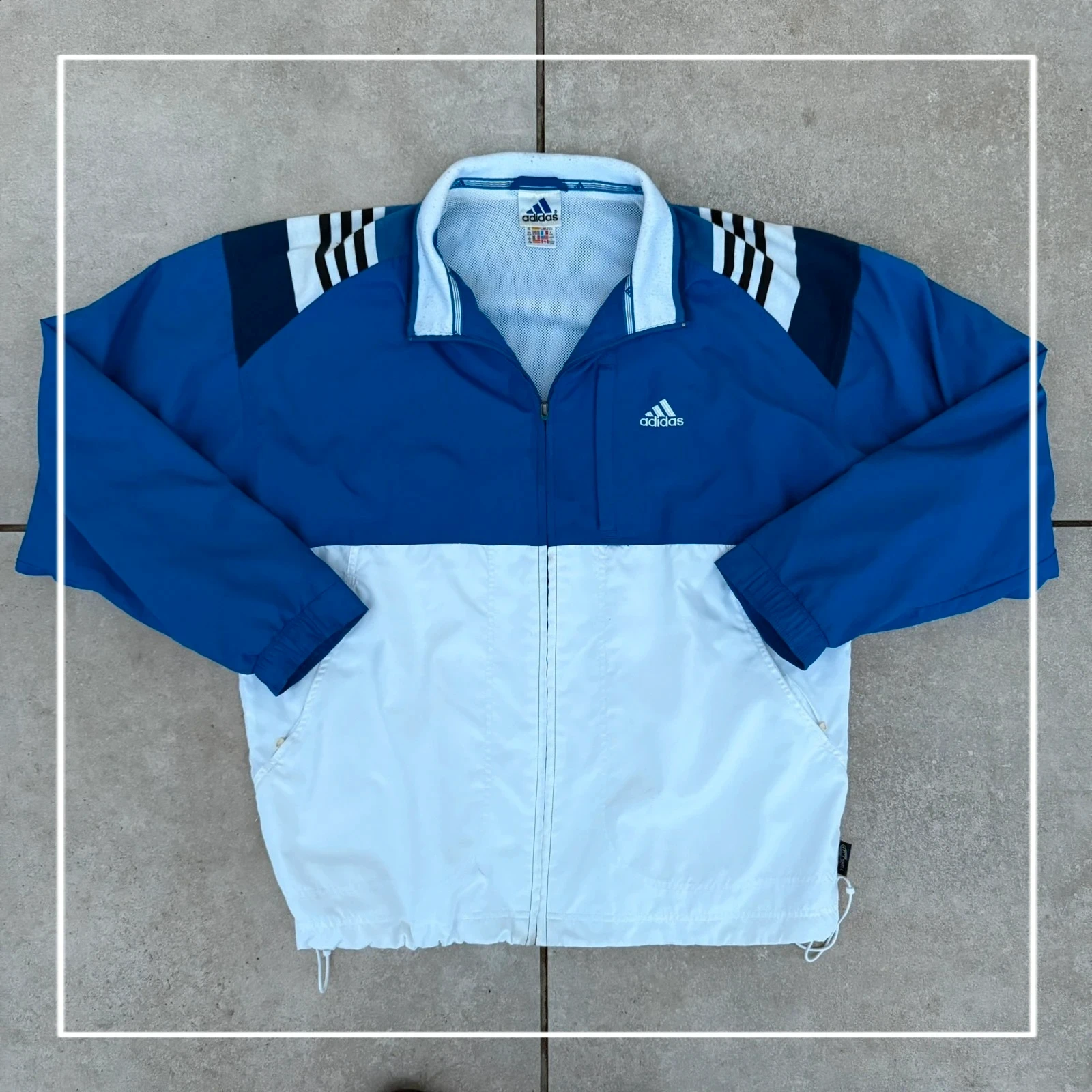 Adidas Kurtka Wiatrówka Szelest XL Vintage Streetwear - widok ogólny przód vintage