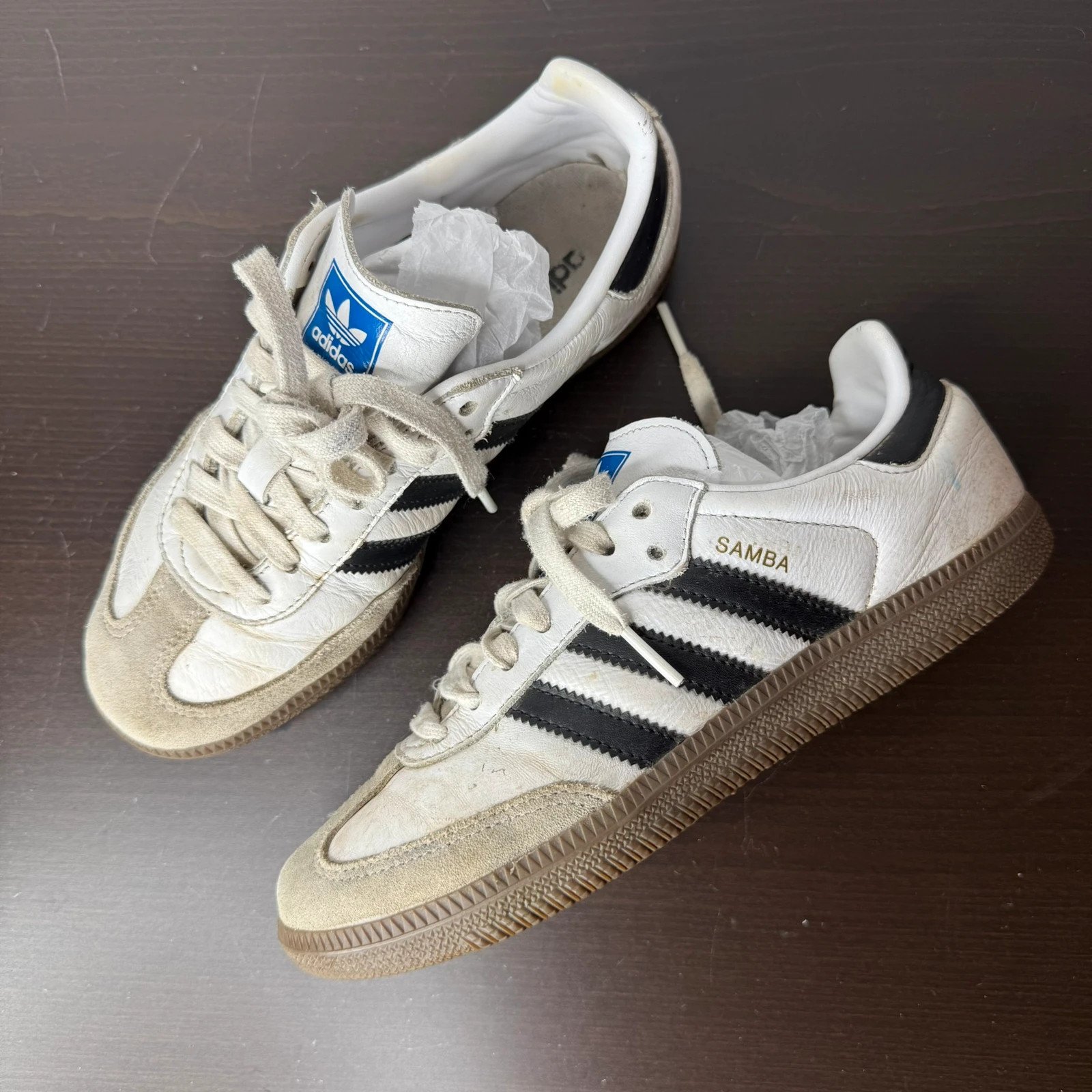 Adidas Samba Buty Sneakersy Białe 38.5 Vintage Streetwear - widok ogólny przód vintage