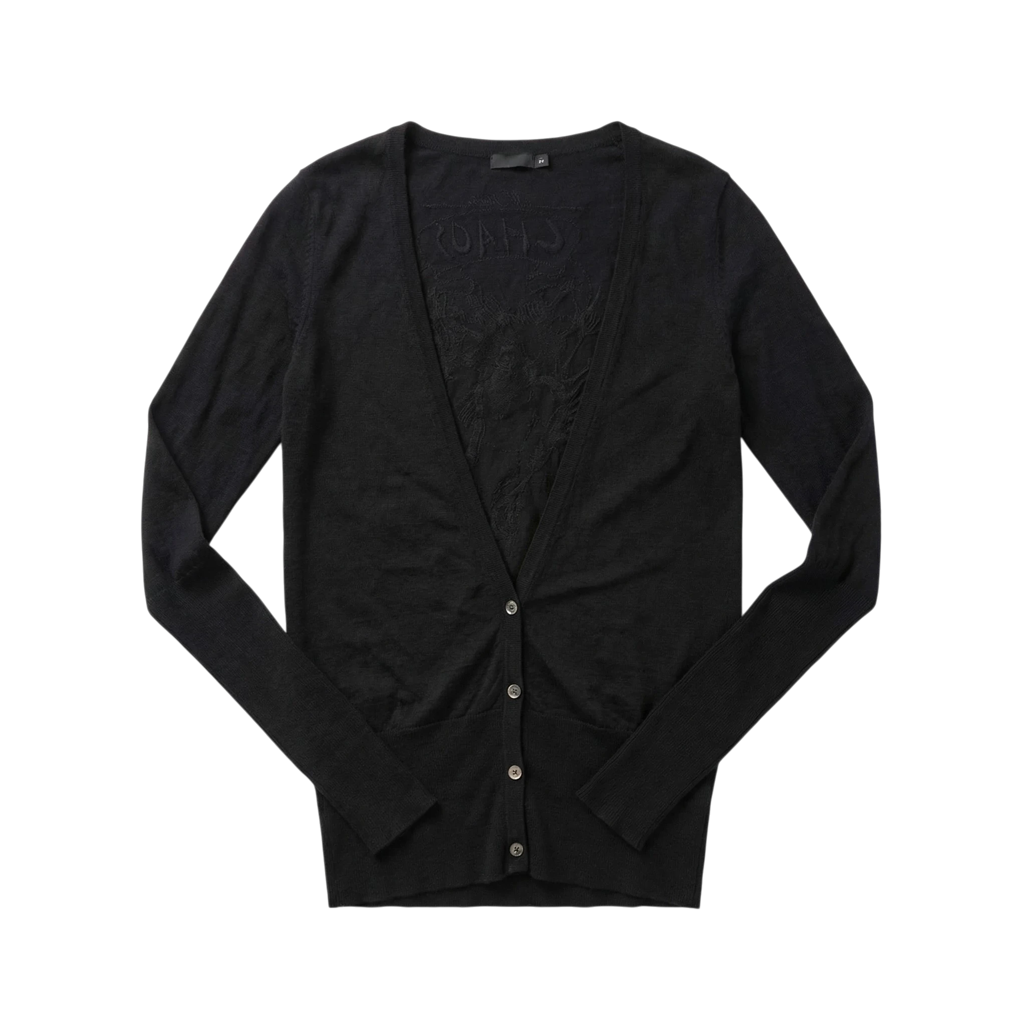 AllSaints Sweter Cardigan Wełniany M Vintage Streetwear - widok ogólny przód vintage