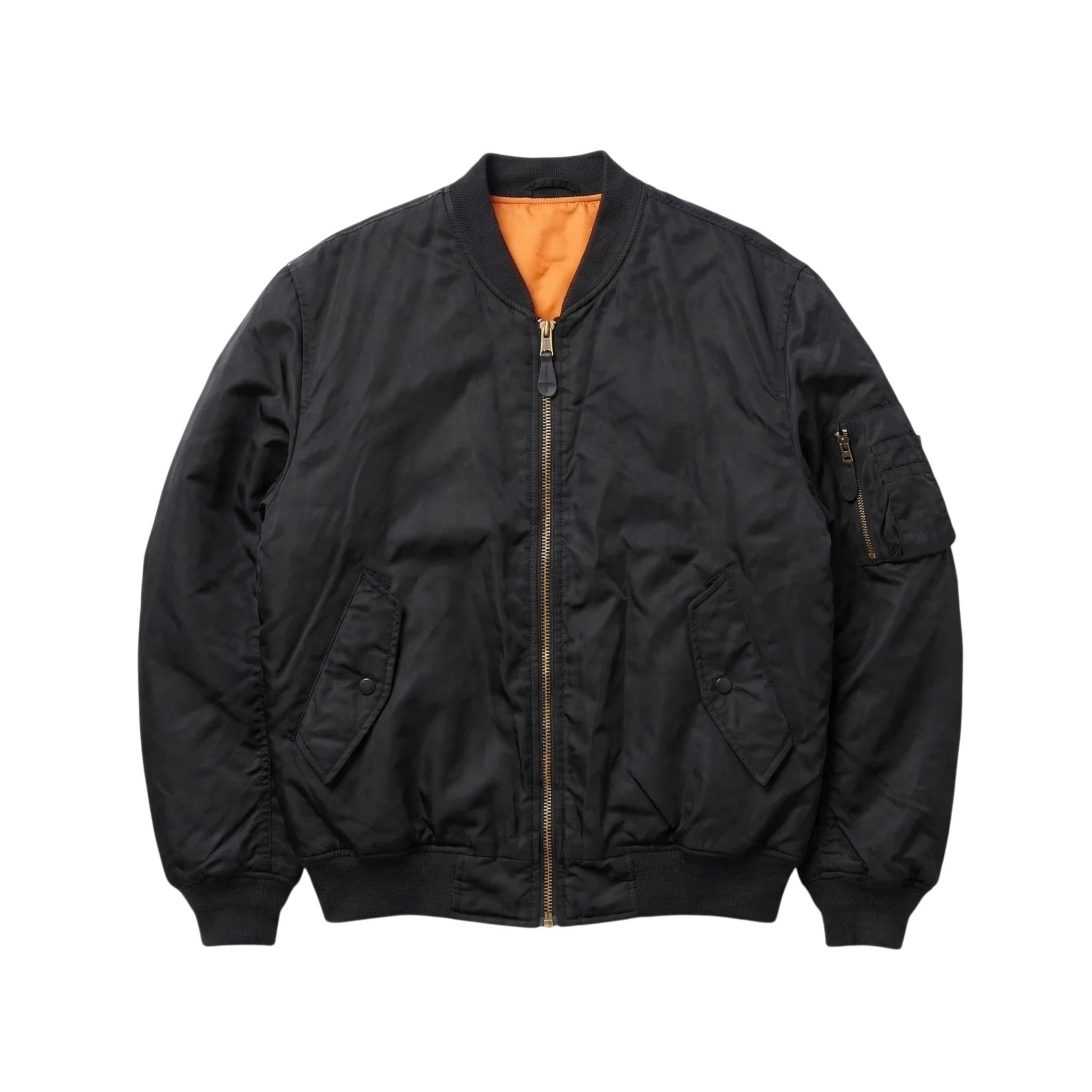 Alpha Kurtka Bomberka MA-1 L Vintage Streetwear Czarna - widok ogólny przód vintage