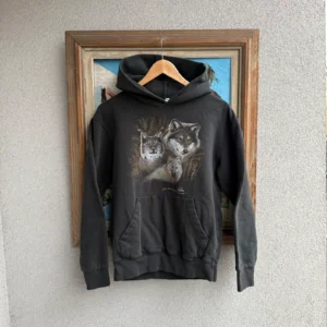 Animal Bluza z Kapturem Wilki Print M Vintage Streetwear - zdjęcie 2