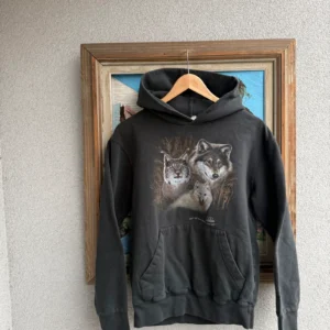 Animal Bluza z Kapturem Wilki Print M Vintage Streetwear - zdjęcie 3