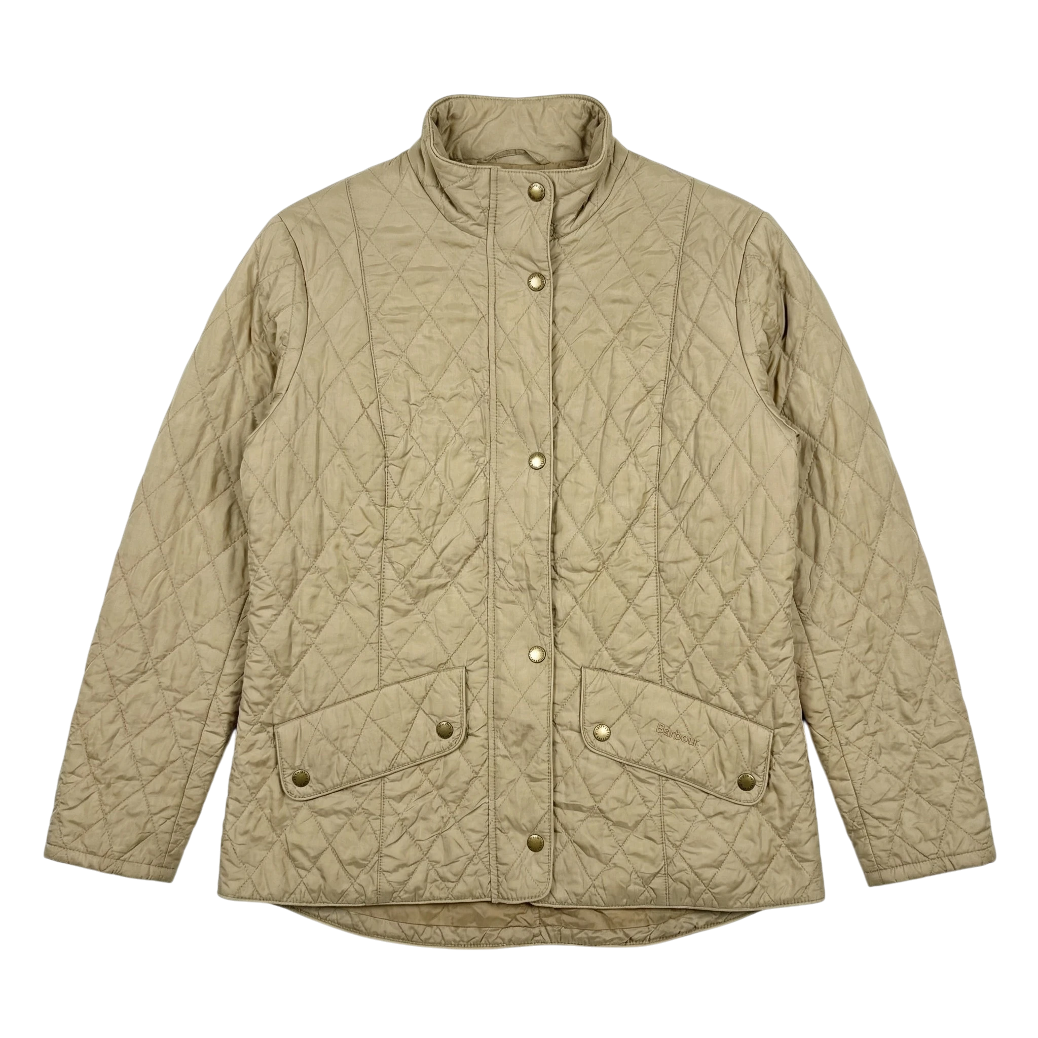Barbour Kurtka Pikowana Beżowa XL Vintage Streetwear - widok ogólny przód vintage
