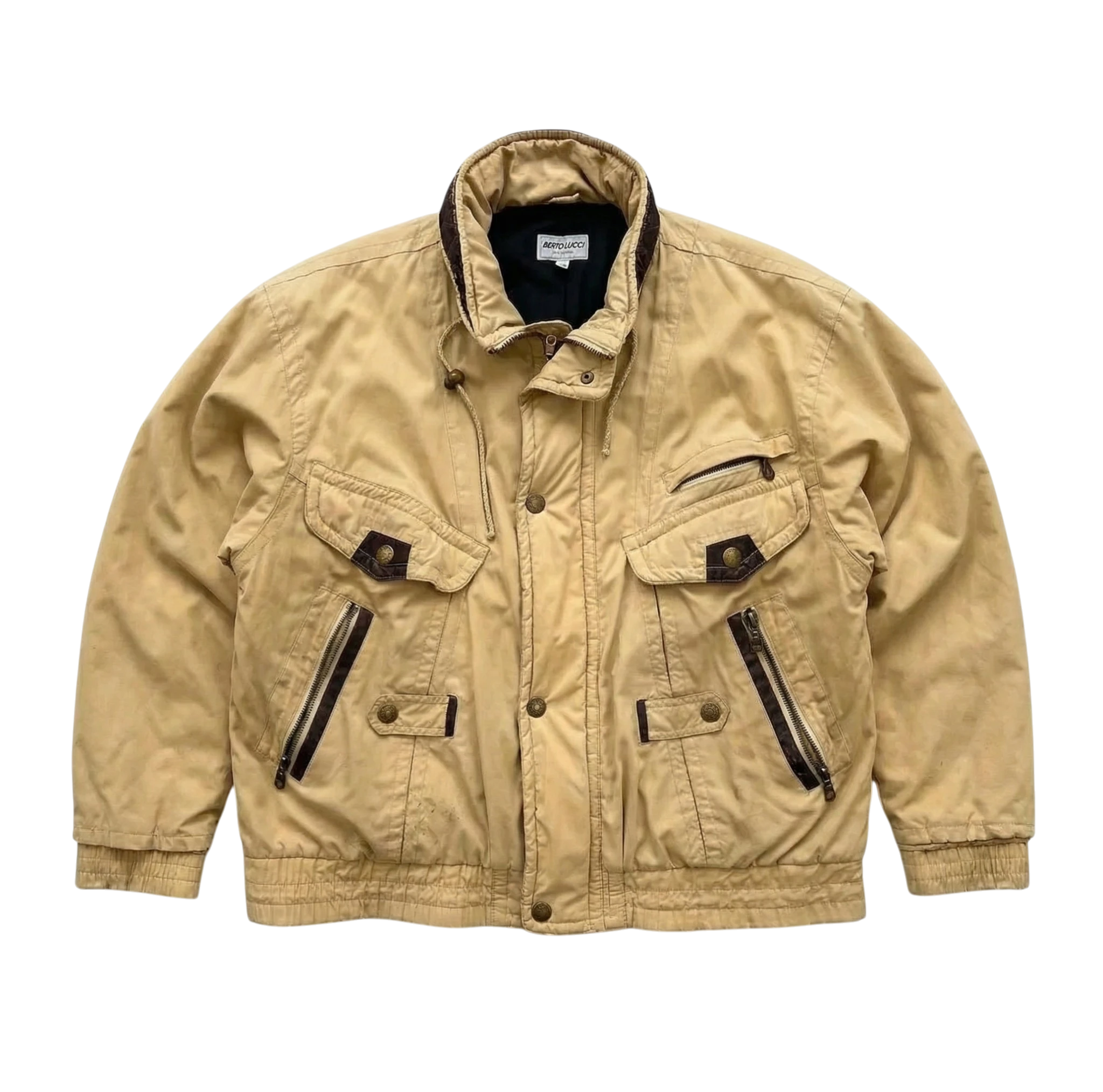 Berto Lucci Kurtka Multi Pocket XL Vintage Retro Streetwear - widok ogólny przód vintage