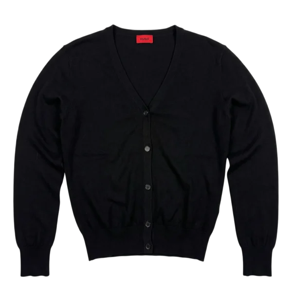 Boss Kardigan Damski Czarny L Vintage Streetwear - widok ogólny przód vintage