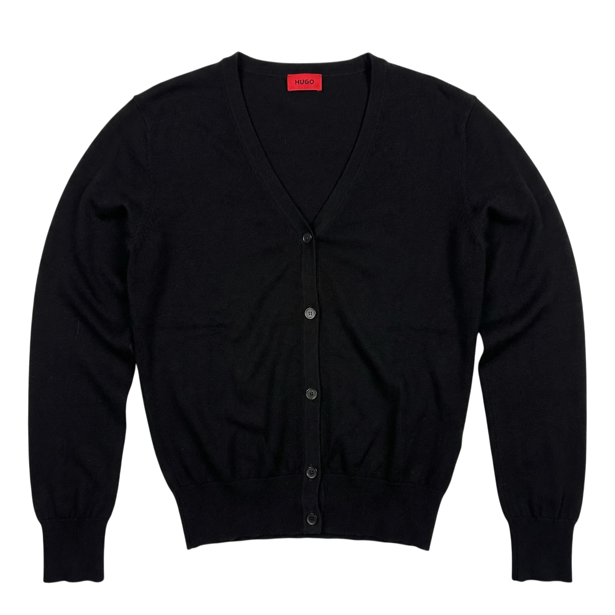 Boss Kardigan Damski Czarny L Vintage Streetwear - widok ogólny przód vintage