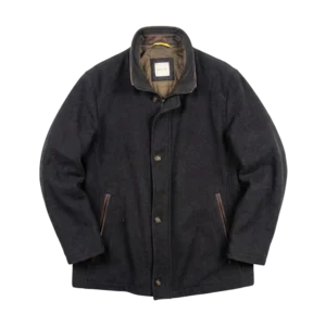 Bugatti Płaszcz Wełniany Szary L Vintage Streetwear - widok ogólny przód vintage