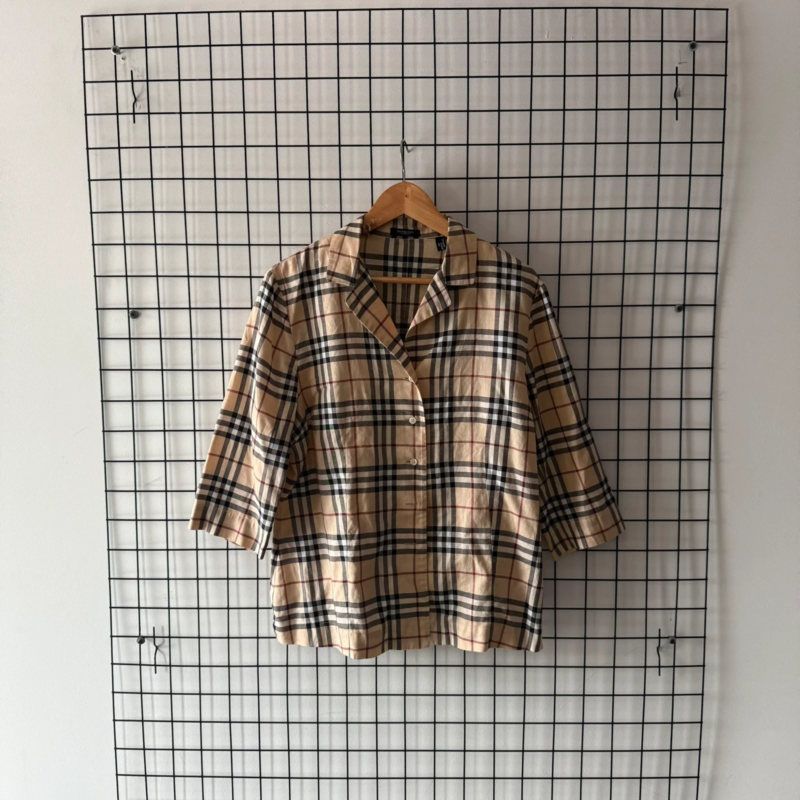 Burberry Koszula Nova Check L Vintage Retro Streetwear - widok ogólny przód vintage