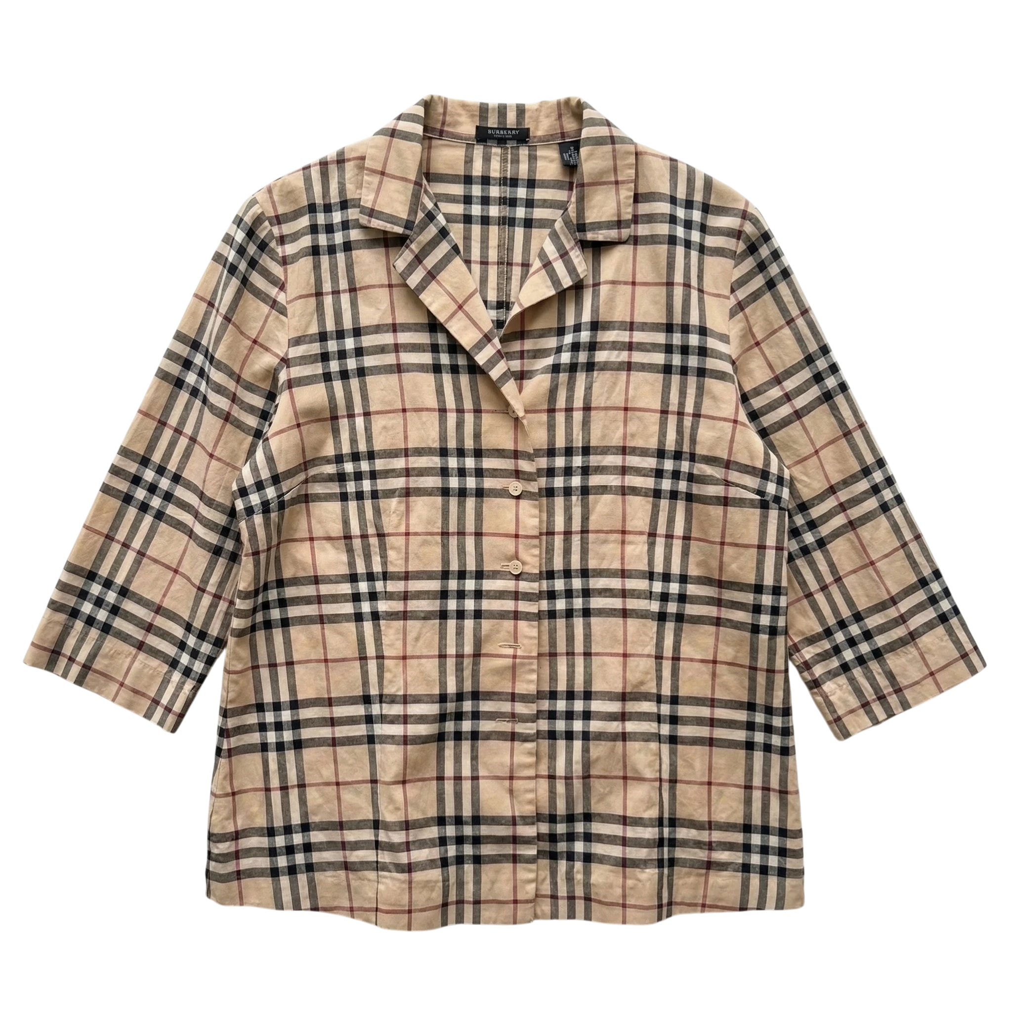 Burberry Koszula Nova Check L Vintage Retro Streetwear - widok ogólny przód vintage