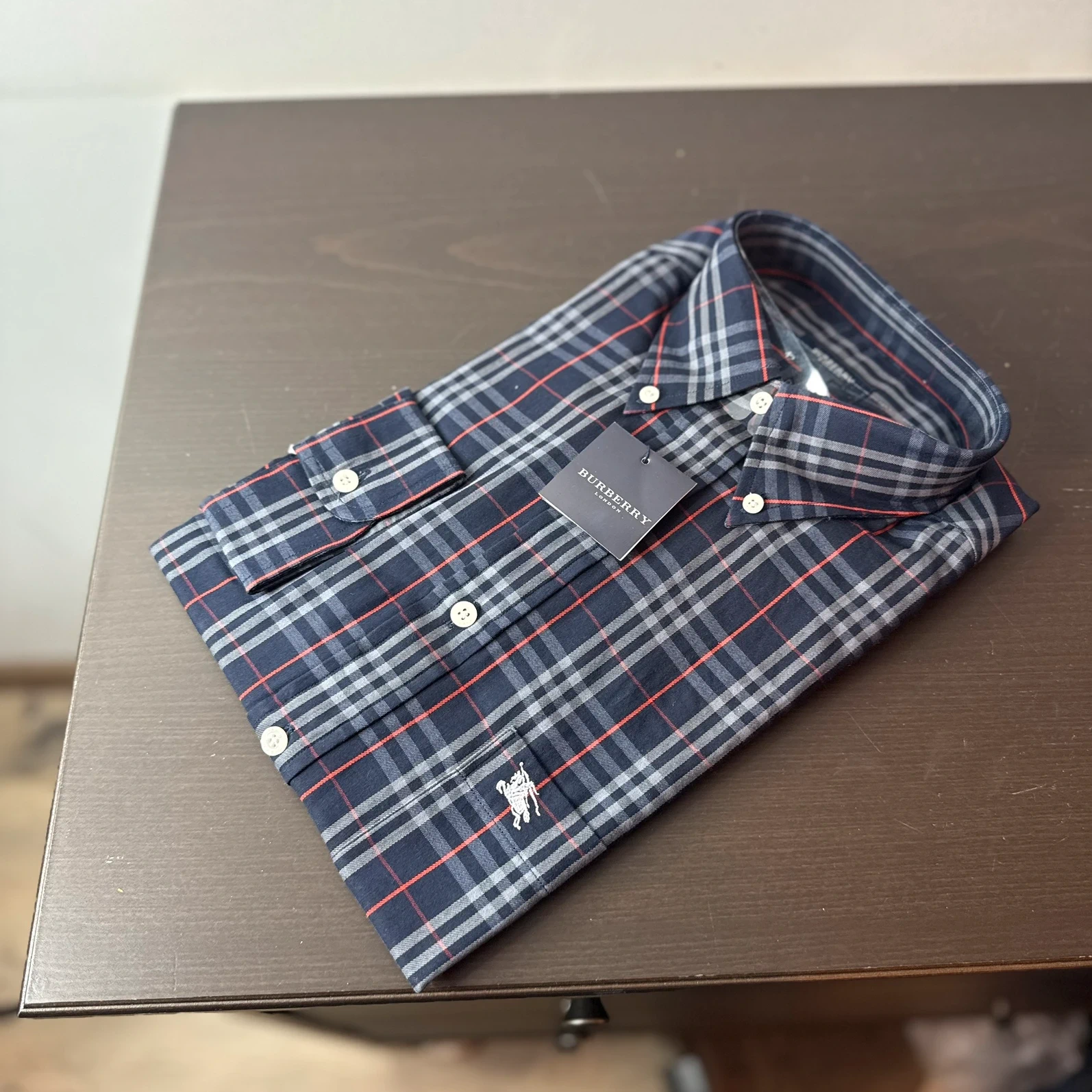 Burberry Koszula w Kratę L Vintage Streetwear Retro - widok ogólny przód vintage