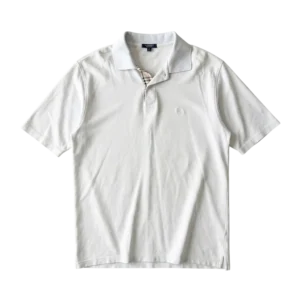 Burberry Koszulka Polo Biała XXL Vintage Retro Streetwear - widok ogólny przód vintage