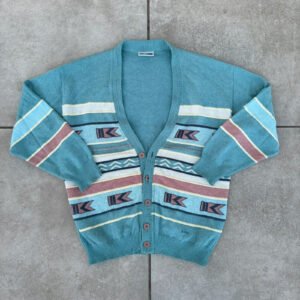 Cardigan Sweter Kolorowy Zapinany XL Vintage Streetwear - zdjęcie 2