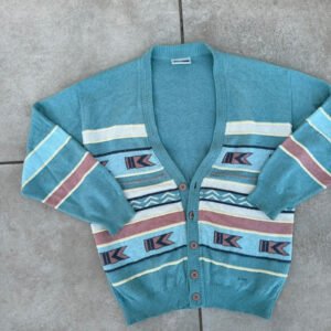 Cardigan Sweter Kolorowy Zapinany XL Vintage Streetwear - zdjęcie 4