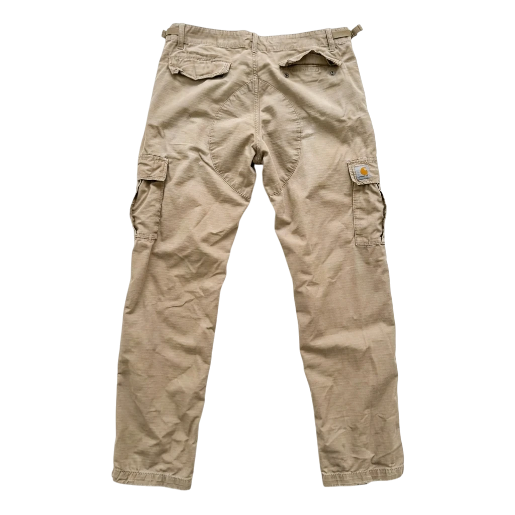 Carhartt Spodnie Cargo Beżowe Workwear L Vintage Streetwear - widok ogólny przód vintage
